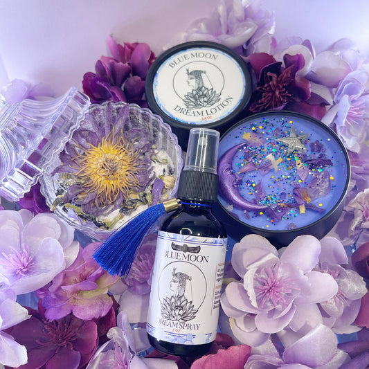 Blue Moon Dream Collection, Spray, Lotion, Candle, Bath Soak